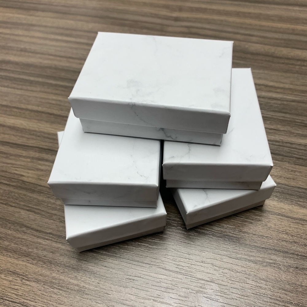 Jewelry Box Gift Cardboard Marble White Box 20 pc - Picture 4 of 4